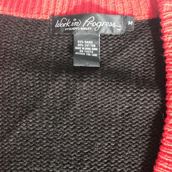 Christmas Sweater medium Tree Angel Santa GLadys Bagley Work in Progress ugly - Picture 2 of 8